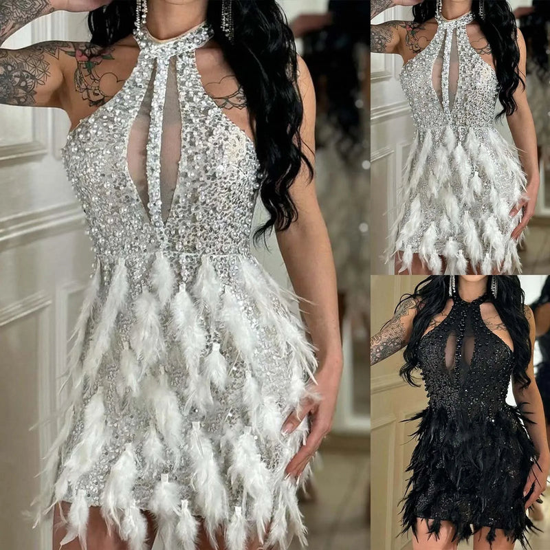 Vestido curto de coquetel para mulheres