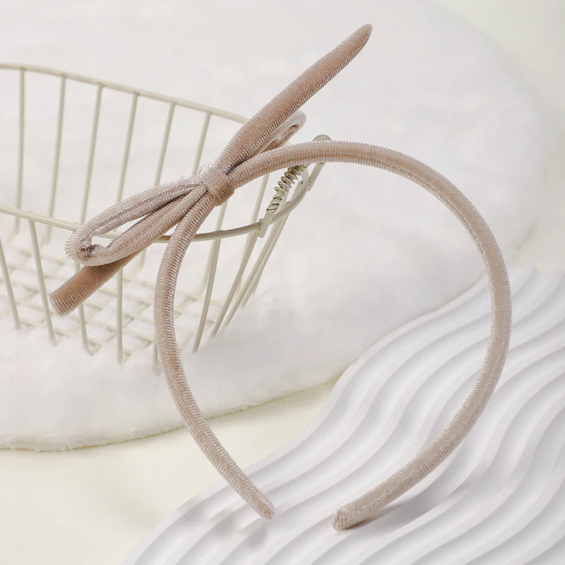 Tiaras de cabelo de veludo com laço de princesa fofas