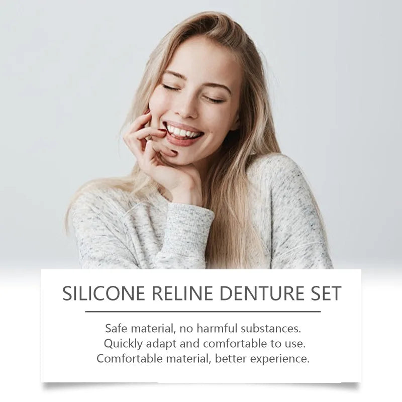 Conjunto de modificação de dentadura confortável para uso de dentes postiços