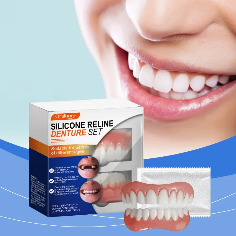 Conjunto de modificação de dentadura confortável para uso de dentes postiços