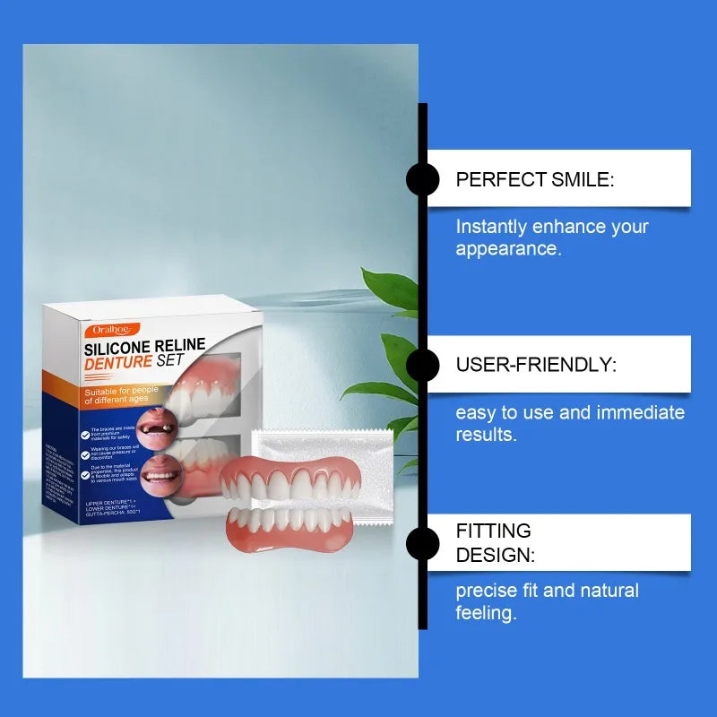 Conjunto de modificação de dentadura confortável para uso de dentes postiços